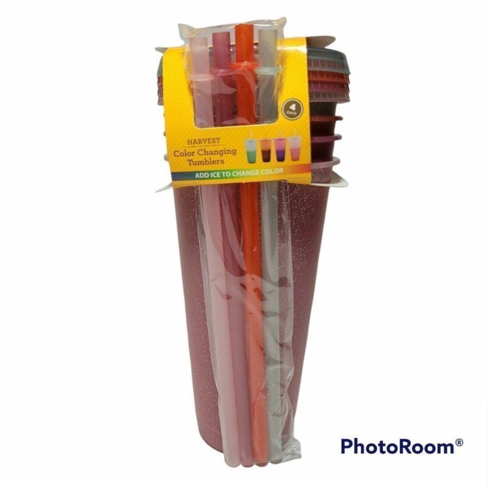 Way to Celebrate Harvest Fall Color Changing Tumbler Cups Reusable 4-Pack: NEW!